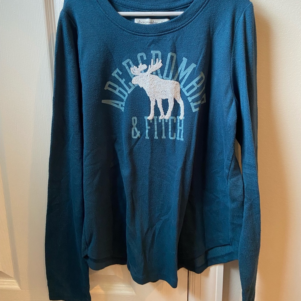 Blue Long Sleeve Abercrombie Kids Shirt
